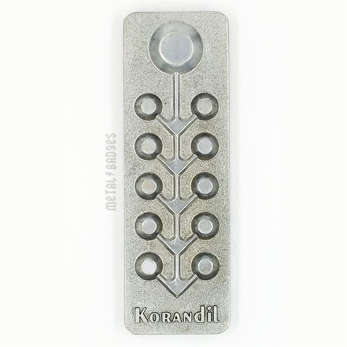 Steel mould tooling used to cast custom metal badges