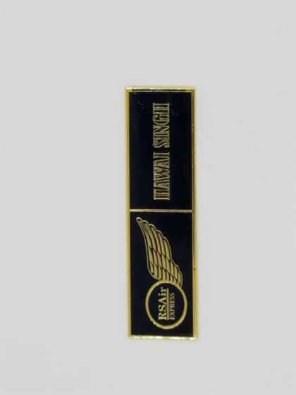 Aviator Wing Name Bar - Polished Gold finish Military, Police & Emblem Badges | Metal Badges