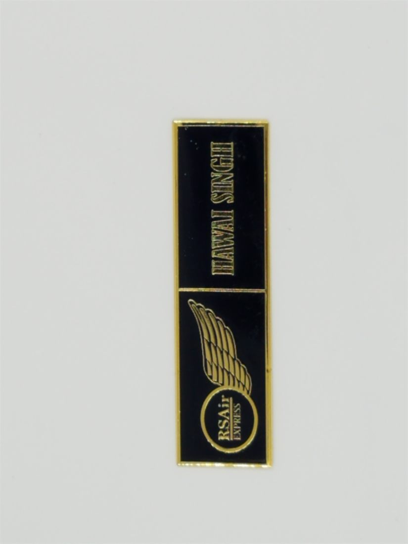 Aviator Wing Name Bar - Polished Gold finish, Military, Police & Emblem Badges by Metal Badges