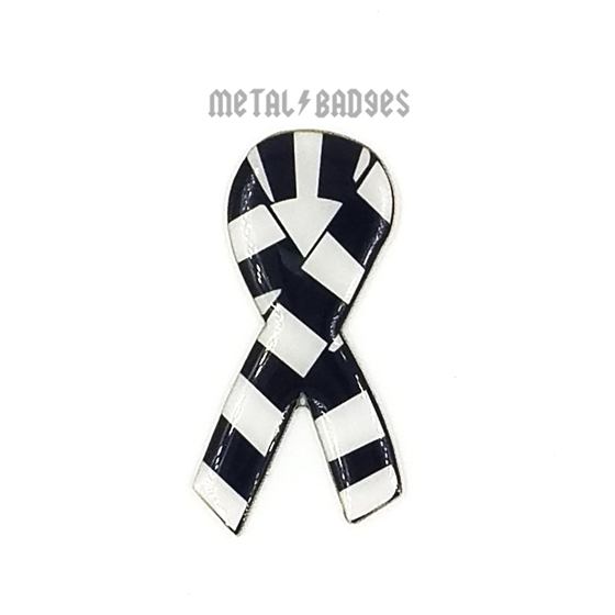 Chequered Awareness Ribbon Pin - Enamel Colour finish Enamel Lapel Pins | Metal Badges