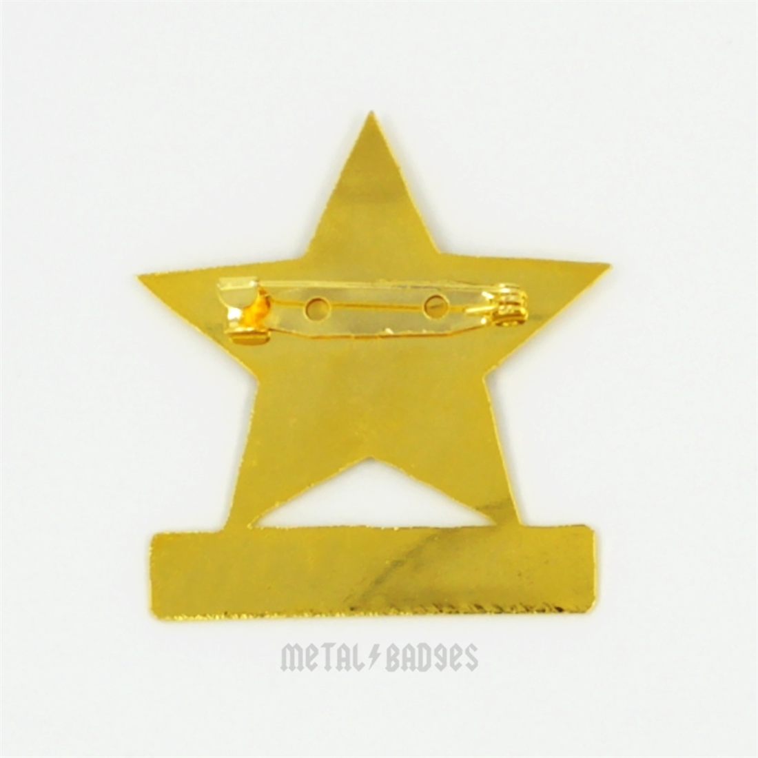 Classic Gold Star Award Badge - Polished Gold finish, Medals & Award Badges by Metal Badges