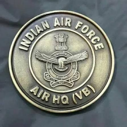 Indian Air Force Badge - Design 01 - Polished Gold finish, Defence by Metal Badges