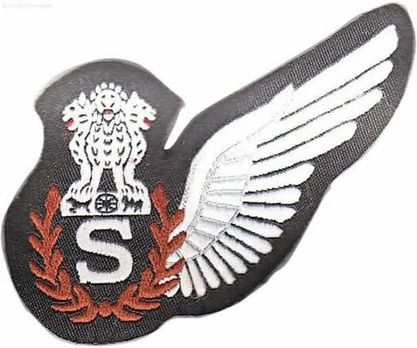 Indian Air Force Badge - Design 04 - Polished Gold finish, Defence by Metal Badges