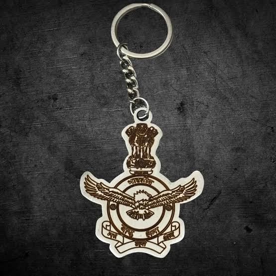 Indian Air Force Badge - Design 05 - Polished Gold finish Defence | Metal Badges
