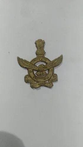 Indian Air Force Badge - Design 12 - Polished Gold finish, Defence by Metal Badges