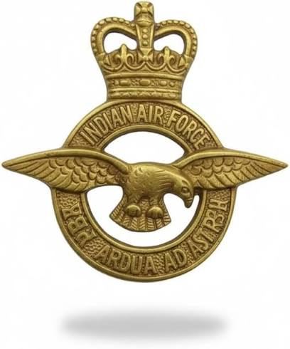 Indian Air Force Badge - Design 21 - Polished Gold finish Defence | Metal Badges