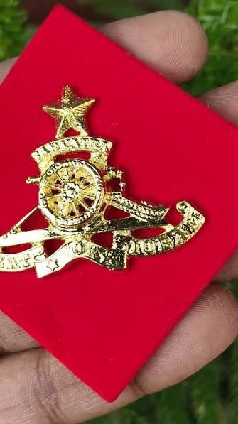 Indian Army Badge - Design 26 - Polished Gold finish, Defence by Metal Badges