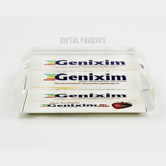 Genixim Crystal Paperweight - Crystal Clear finish Acrylic Paperweights & Gifts | Metal Badges