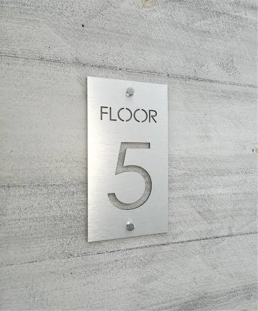 Building & Room Signboard - Design 03 - Brushed Steel finish, Hospitality by Metal Badges