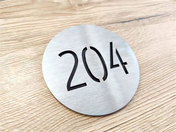 Building & Room Signboard - Design 06 - Brushed Steel finish Hospitality | Metal Badges