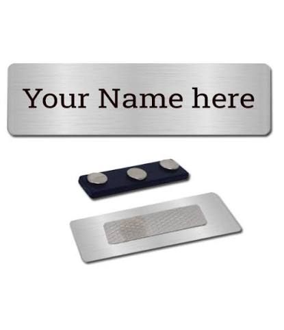 Hotel Name Plate - Design 17 - Brushed Steel finish, Hospitality by Metal Badges
