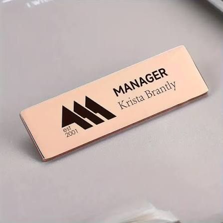 Hotel Name Plate - Design 18 - Brushed Steel finish, Hospitality by Metal Badges