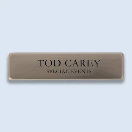 Hotel Name Plate - Design 23 - Brushed Steel finish Hospitality | Metal Badges