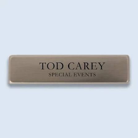 Hotel Name Plate - Design 23 - Brushed Steel finish, Hospitality by Metal Badges
