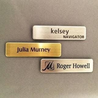 Hotel Name Plate - Design 24 - Brushed Steel finish, Hospitality by Metal Badges