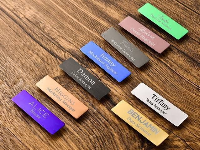 Hotel Name Plate - Design 25 - Brushed Steel finish, Hospitality by Metal Badges