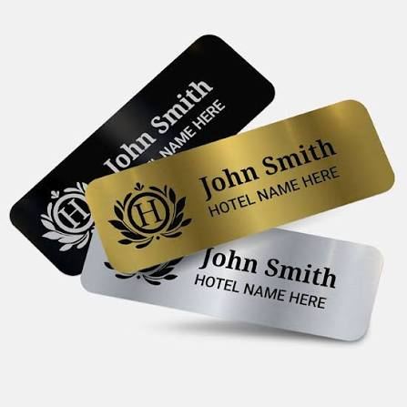 Hotel Name Plate - Design 29 - Brushed Steel finish Hospitality | Metal Badges