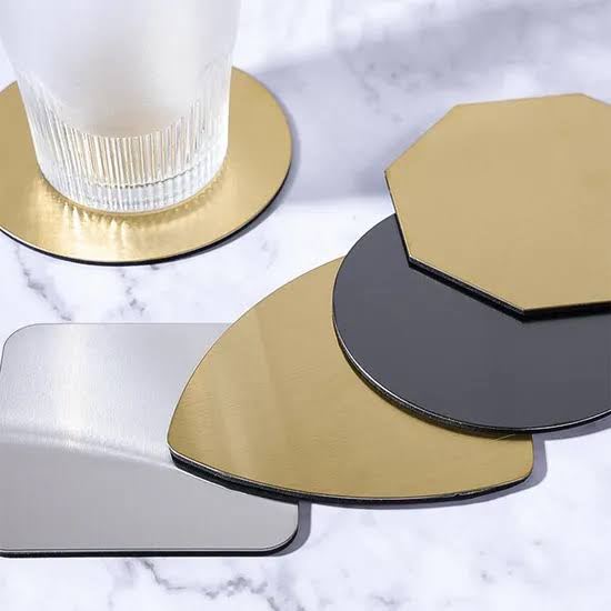 Custom Metal Coaster - Design 32 - Brushed Steel finish Hospitality | Metal Badges