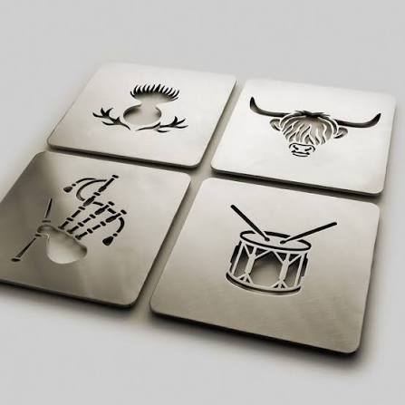Custom Metal Coaster - Design 47 - Brushed Steel finish Hospitality | Metal Badges
