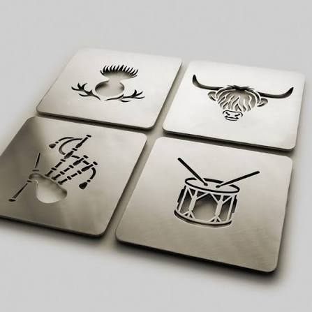 Custom Metal Coaster - Design 47 - Brushed Steel finish, Hospitality by Metal Badges