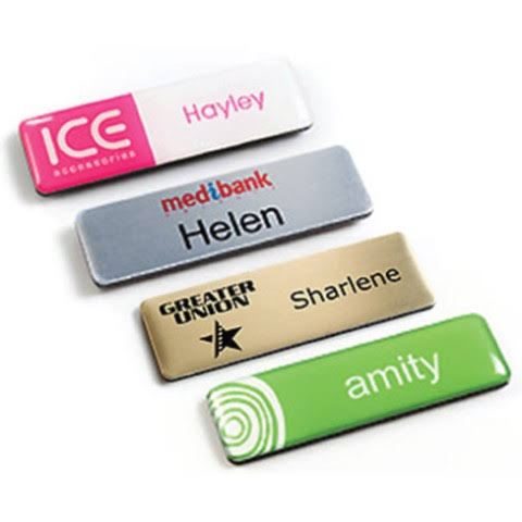 Hospitality Name Badge - Design 50 - Brushed Steel finish Hospitality | Metal Badges