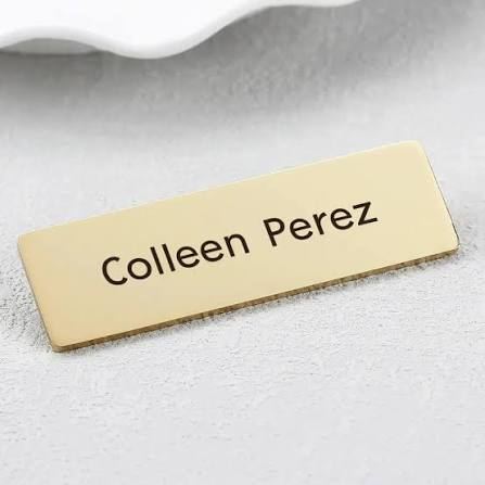 Hospitality Name Badge - Design 51 - Brushed Steel finish Hospitality | Metal Badges