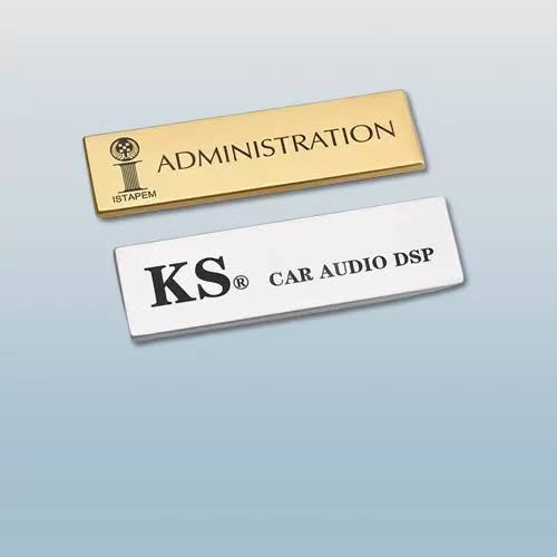Hospitality Name Badge - Design 53 - Brushed Steel finish Hospitality | Metal Badges