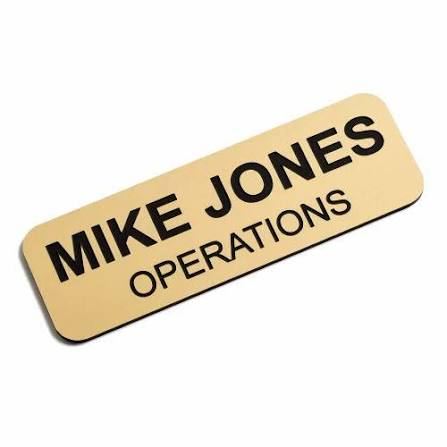 Hospitality Name Badge - Design 54 - Brushed Steel finish Hospitality | Metal Badges
