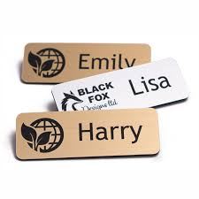 Hospitality Name Badge - Design 55 - Brushed Steel finish Hospitality | Metal Badges