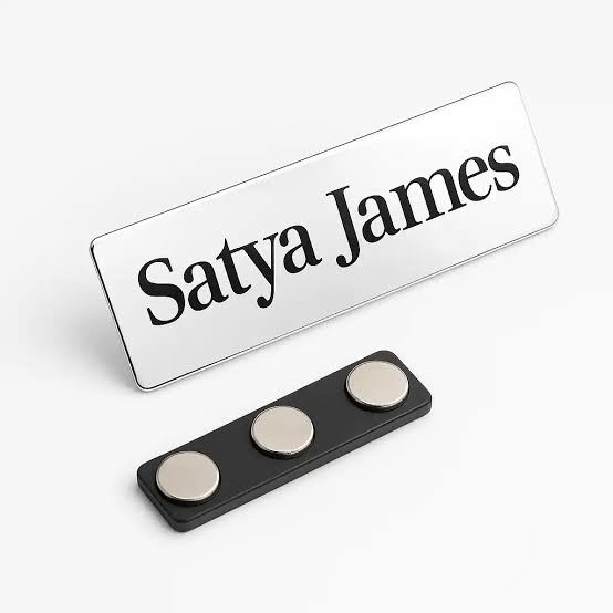 Hospitality Name Badge - Design 56 - Brushed Steel finish Hospitality | Metal Badges