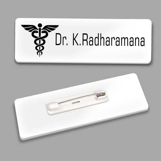 Hospitality Name Badge - Design 57 - Brushed Steel finish Hospitality | Metal Badges