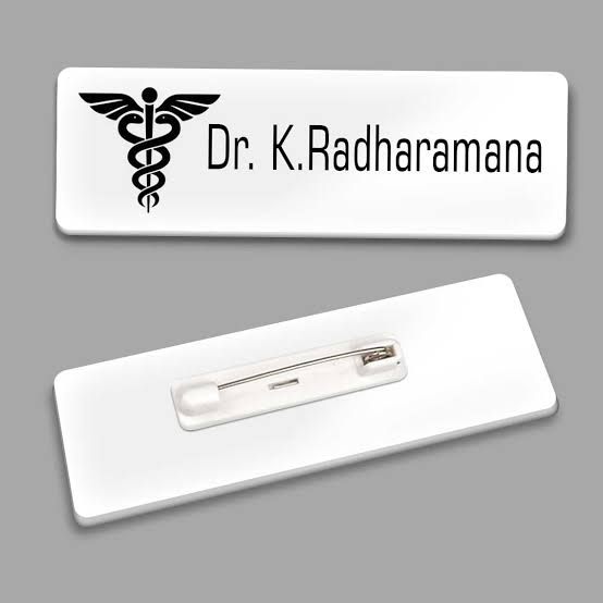 Hospitality Name Badge - Design 57 - Brushed Steel finish, Hospitality by Metal Badges