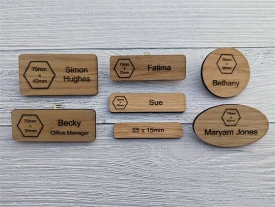 Hospitality Name Badge - Design 59 - Brushed Steel finish Hospitality | Metal Badges