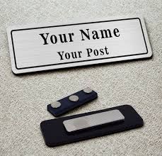 Hospitality Name Badge - Design 62 - Brushed Steel finish Hospitality | Metal Badges