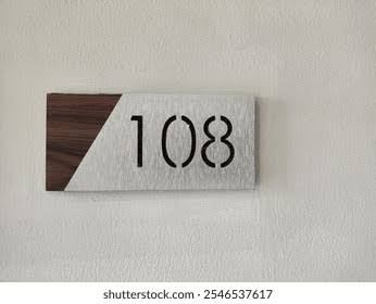 Metal Room Number Plate - Design 70 - Brushed Steel finish Hospitality | Metal Badges