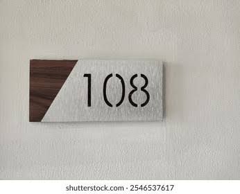 Metal Room Number Plate - Design 70 - Brushed Steel finish, Hospitality by Metal Badges