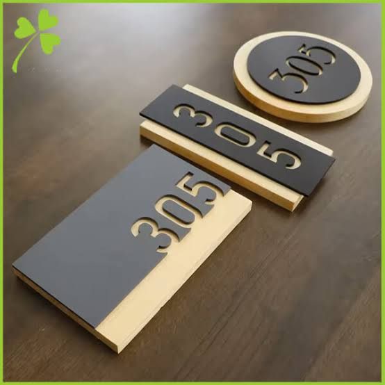 Metal Room Number Plate - Design 73 - Brushed Steel finish, Hospitality by Metal Badges