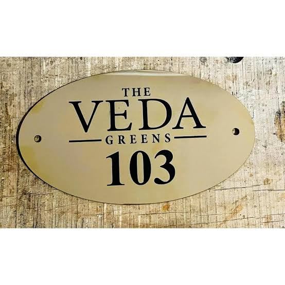 Metal Room Number Plate - Design 76 - Brushed Steel finish Hospitality | Metal Badges