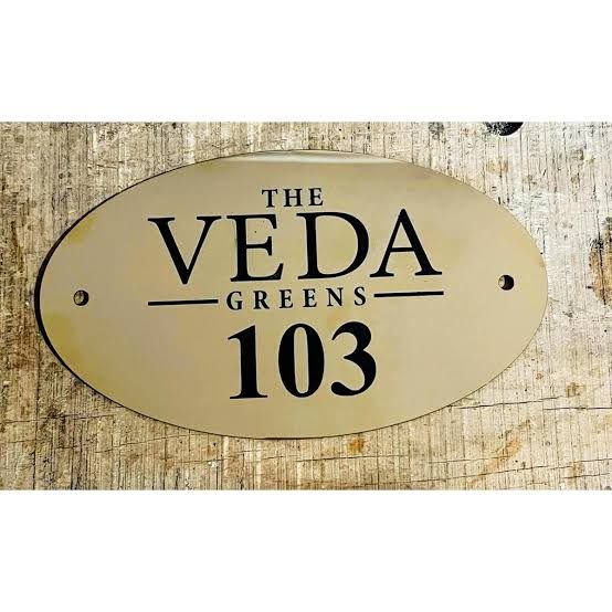 Metal Room Number Plate - Design 76 - Brushed Steel finish, Hospitality by Metal Badges