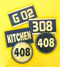 Metal Room Number Plate - Design 79 - Brushed Steel finish Hospitality | Metal Badges