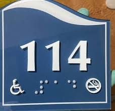 Metal Room Number Plate - Design 82 - Brushed Steel finish, Hospitality by Metal Badges