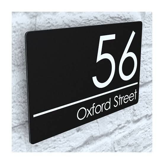 Metal Room Number Plate - Design 83 - Brushed Steel finish, Hospitality by Metal Badges