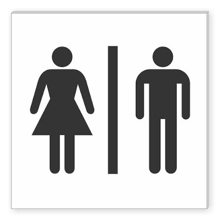 Metal Toilet Sign - Design 102 - Brushed Steel finish Hospitality | Metal Badges
