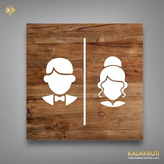 Metal Toilet Sign - Design 85 - Brushed Steel finish Hospitality | Metal Badges