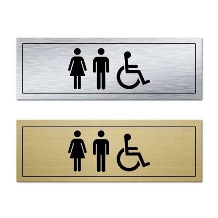 Metal Toilet Sign - Design 89 - Brushed Steel finish, Hospitality by Metal Badges