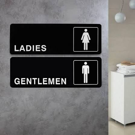 Metal Toilet Sign - Design 91 - Brushed Steel finish Hospitality | Metal Badges
