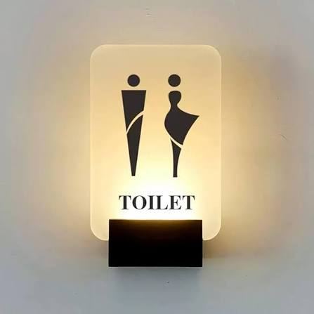 Metal Toilet Sign - Design 93 - Brushed Steel finish Hospitality | Metal Badges