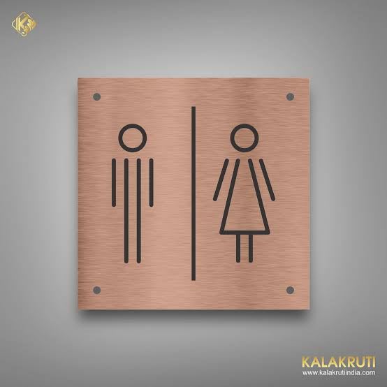 Metal Toilet Sign - Design 95 - Brushed Steel finish Hospitality | Metal Badges
