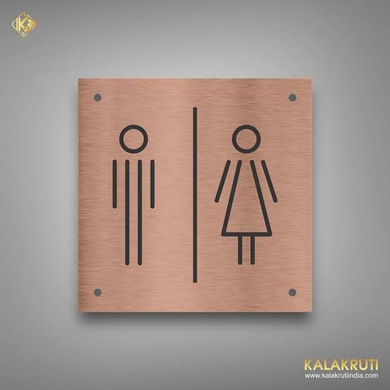 Metal Toilet Sign - Design 95 - Brushed Steel finish, Hospitality by Metal Badges
