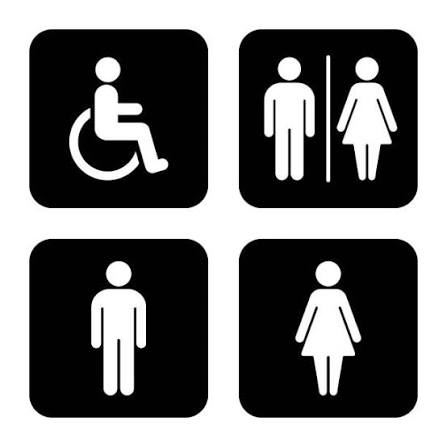 Metal Toilet Sign - Design 99 - Brushed Steel finish Hospitality | Metal Badges